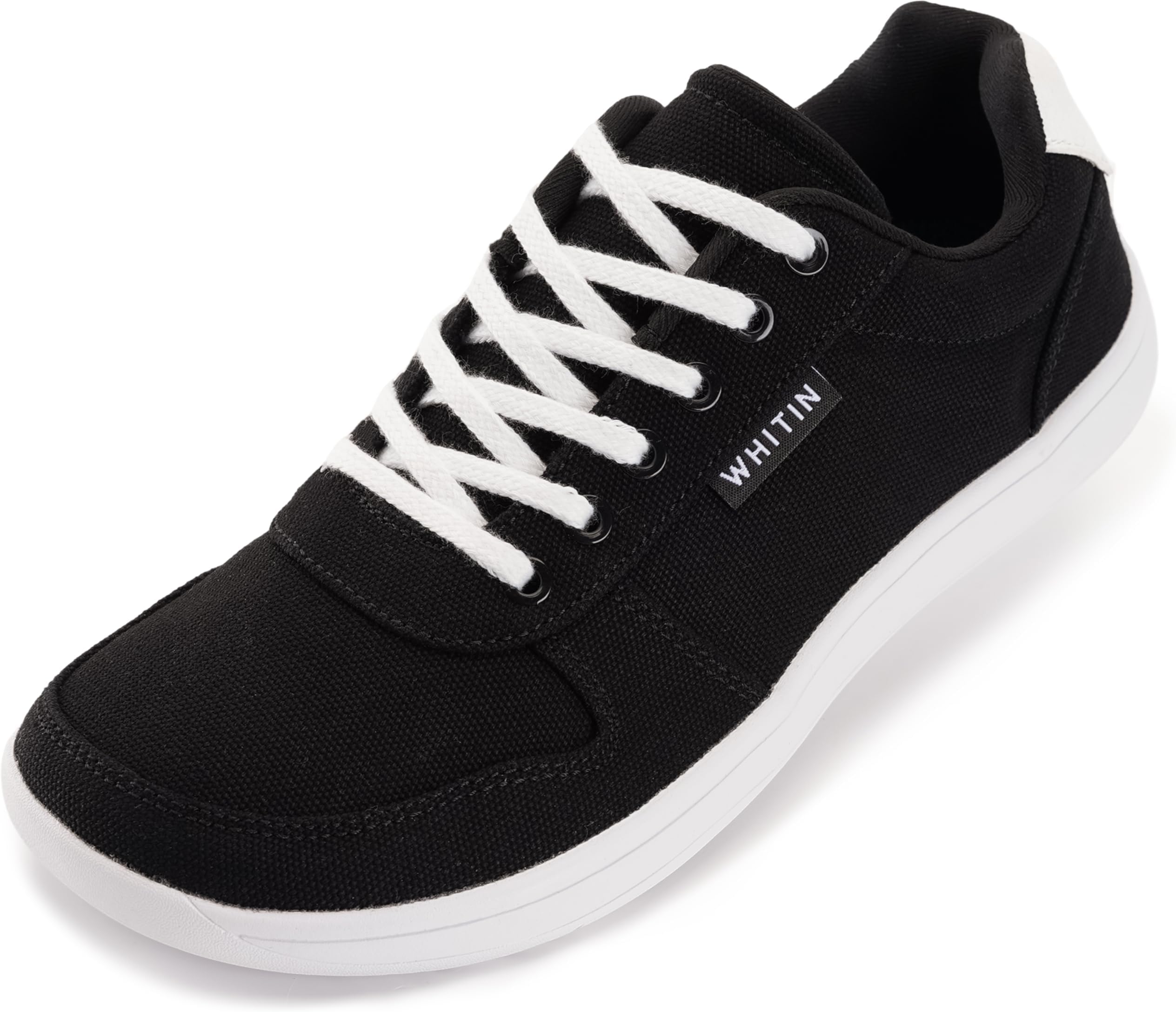 WHITIN Wide Toe Box Barefoot Sneakers for Women | Lightweight Canvas Minimalist Shoes