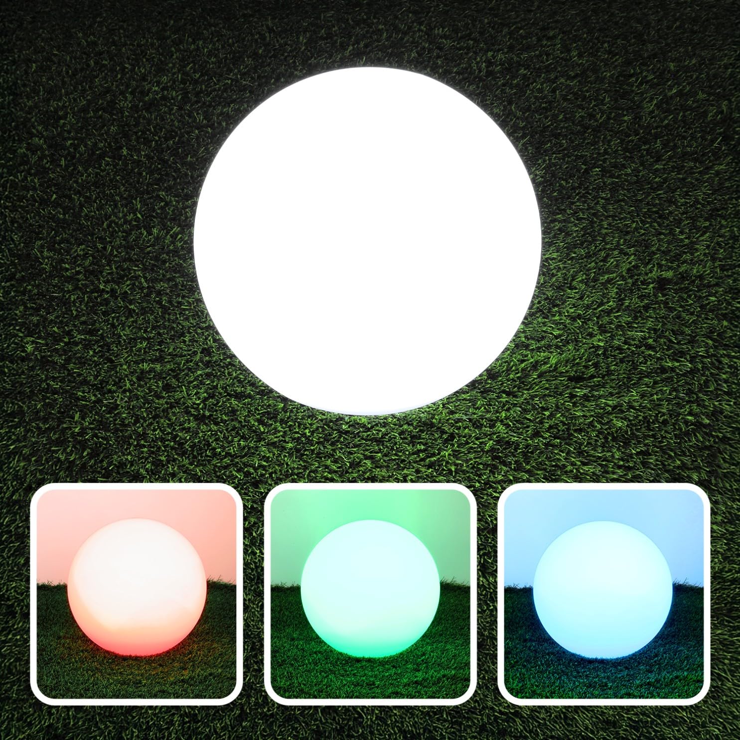 Stein Kugelleuchten Außen SOLAR LED GARDEN BALL 3000K + RGB Gartenlampe Multicolor IP54 (40 cm)