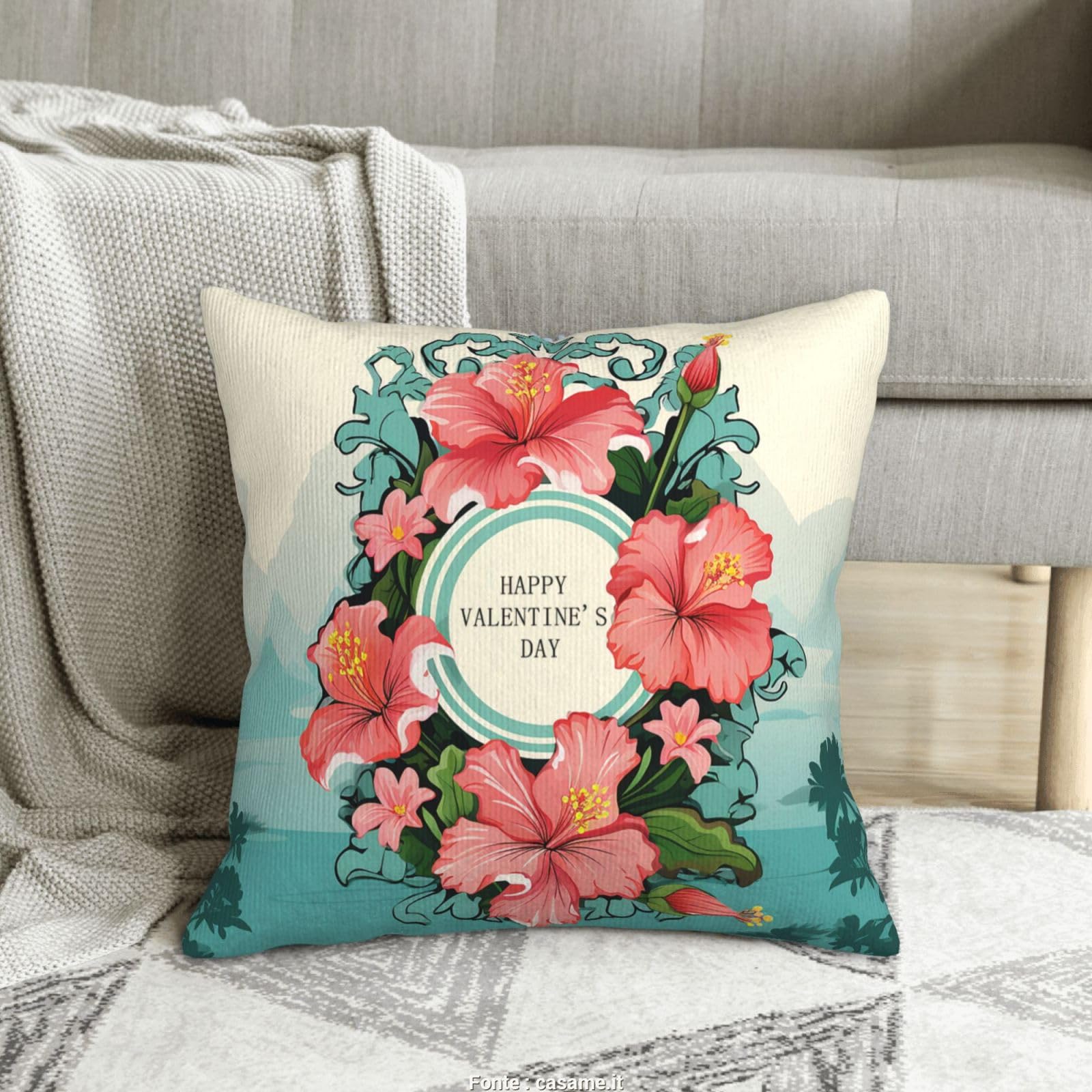 Coussin velours côtelé hawaïen pour embellir votre salon et lit douillet