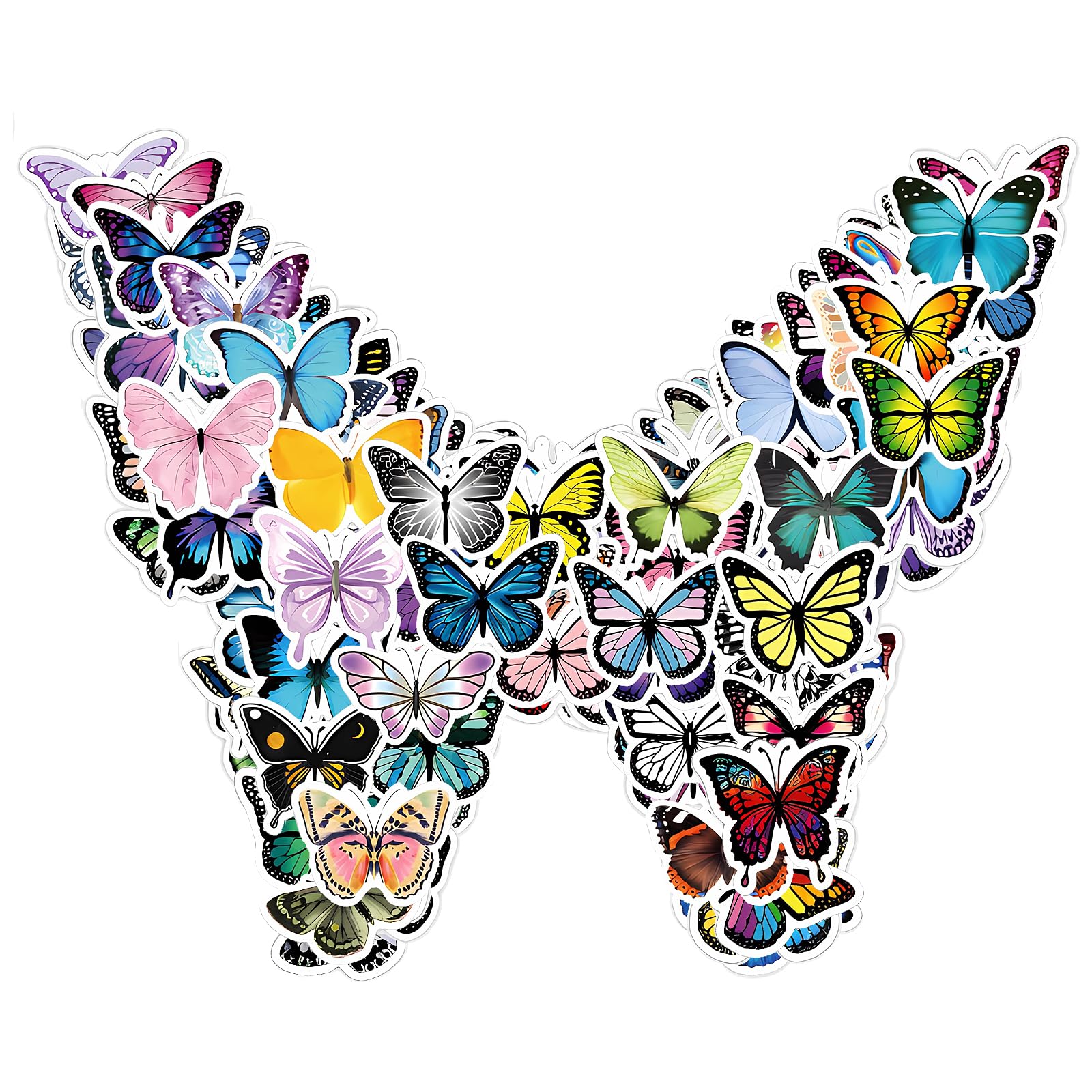 simarro 120 calcomanías de mariposa, mariposa, impermeables, de PVC, lindas calcomanías para álbumes de recortes, ventana, botella de agua, sobre, bricolaje, fotos, portátiles, teléfono, monopatín