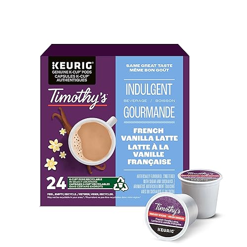 Timothy's French Vanilla Latte K-Cup Coffee Pods, 24 Count For Keurig Coffee Makers - French Vanilla - 24 count (Pack of 1)