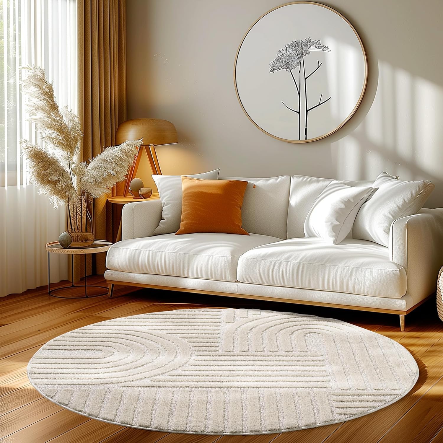 Tapis rond doux et confortable pour une marche pieds nus agréable