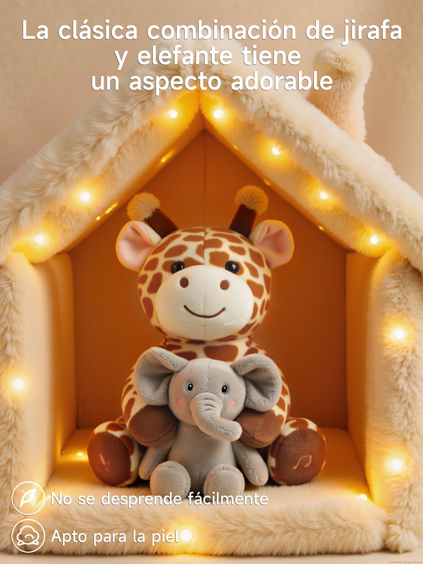 TUMAMA KIDS Juguetes Interactivos de Peluche para Niños Jirafa y Elefante Que Hablan y Cantan, Juguete Que imita y Repite lo Que Dices, Juguete Musical Electrónico para Niños Regalo