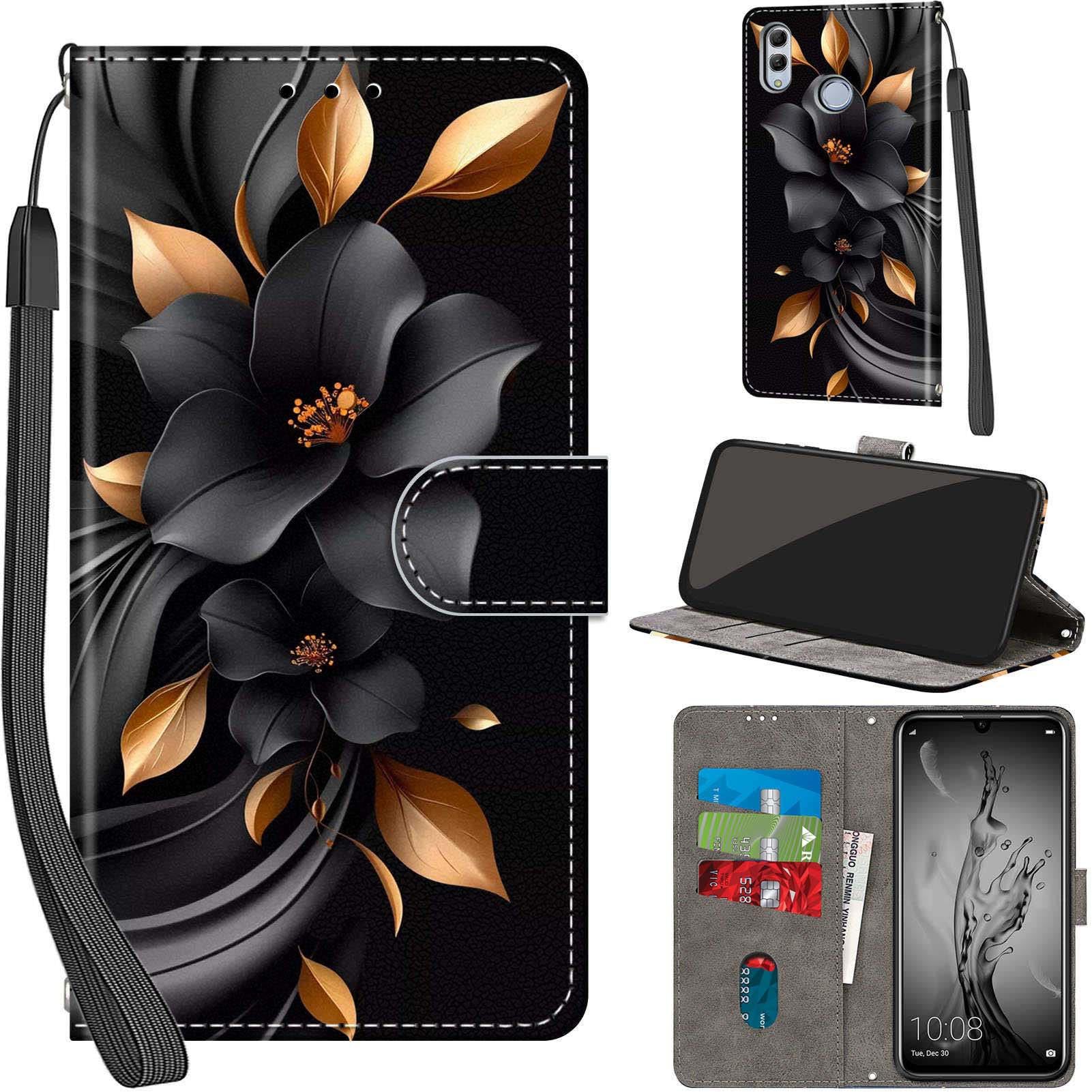 Pokrowiec na Huawei P Smart 2019 / Honor 10 Lite, Skórzane etui z klapką i przegródkami na karty magnetyczne etui kompatybilne Huawei P Smart 2019 / Honor 10 Lite