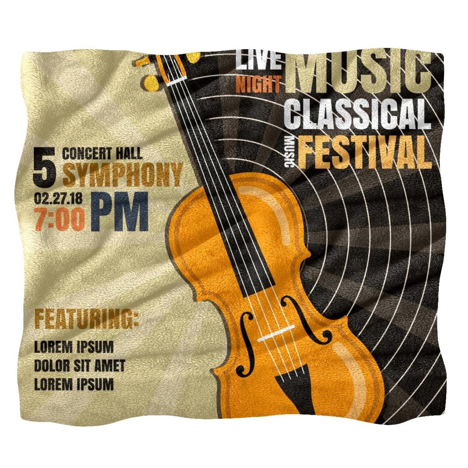 Coperta in pile per divano, divano o letto, accoglienti e morbide coperte per festival di musica classica