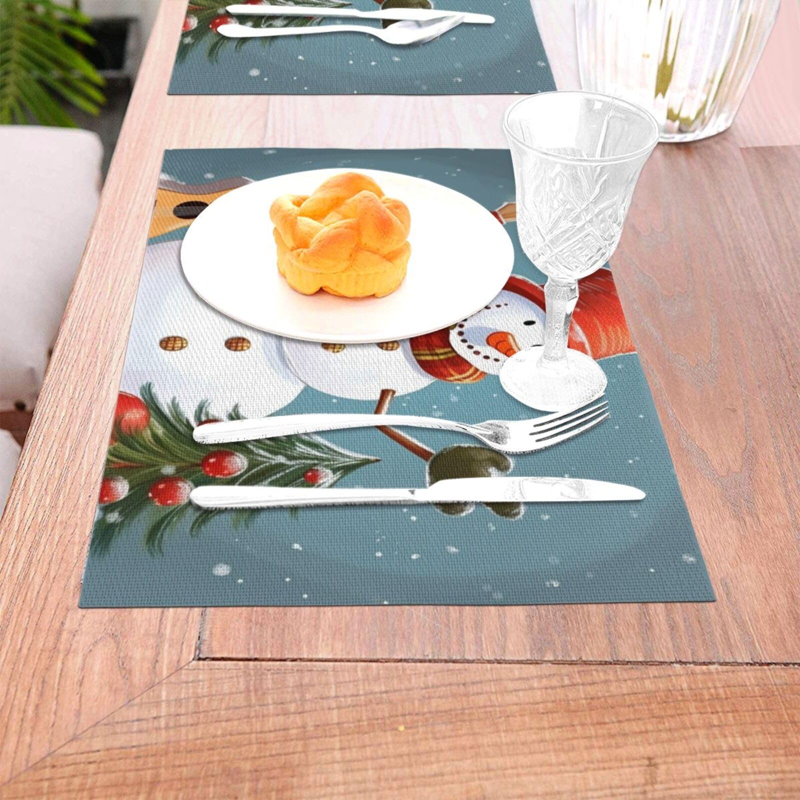Weihnachts-Tischsets Set Mit 6 Motiven – Wasserdicht, Leicht Zu Reinigen, 32.5x41.5 Cm