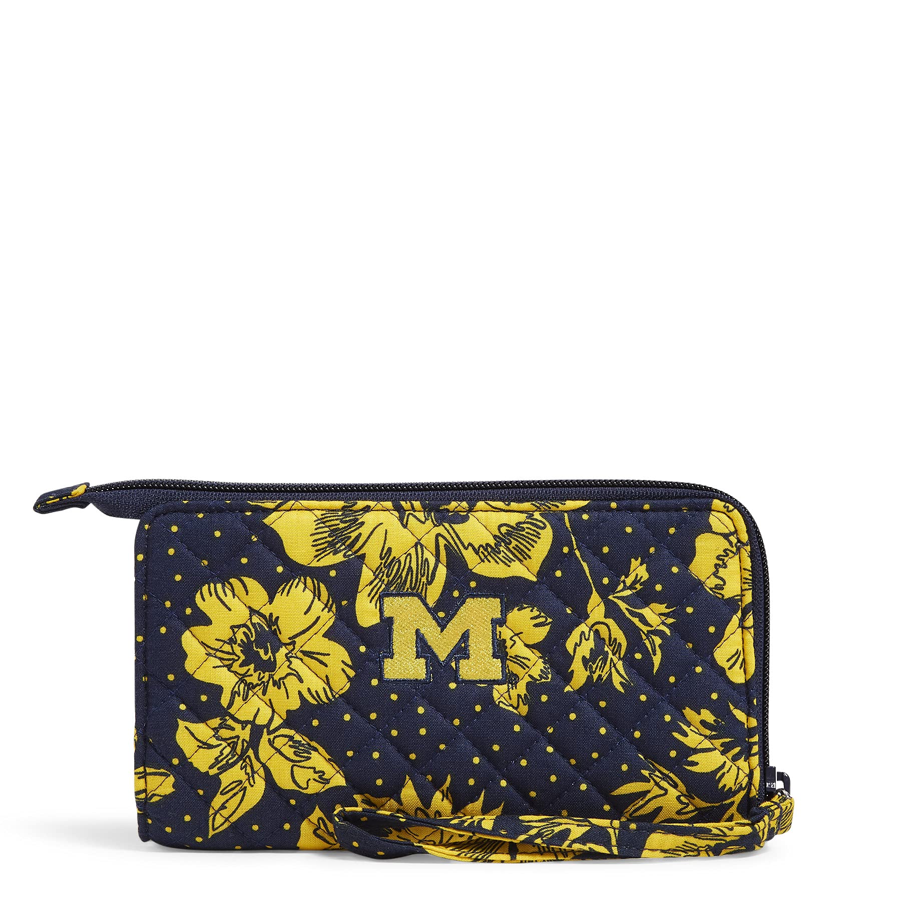Vera Bradley Women's Cotton Collegiate Front Zip Wristlet with RFID Protection (Multiple Teams Available)