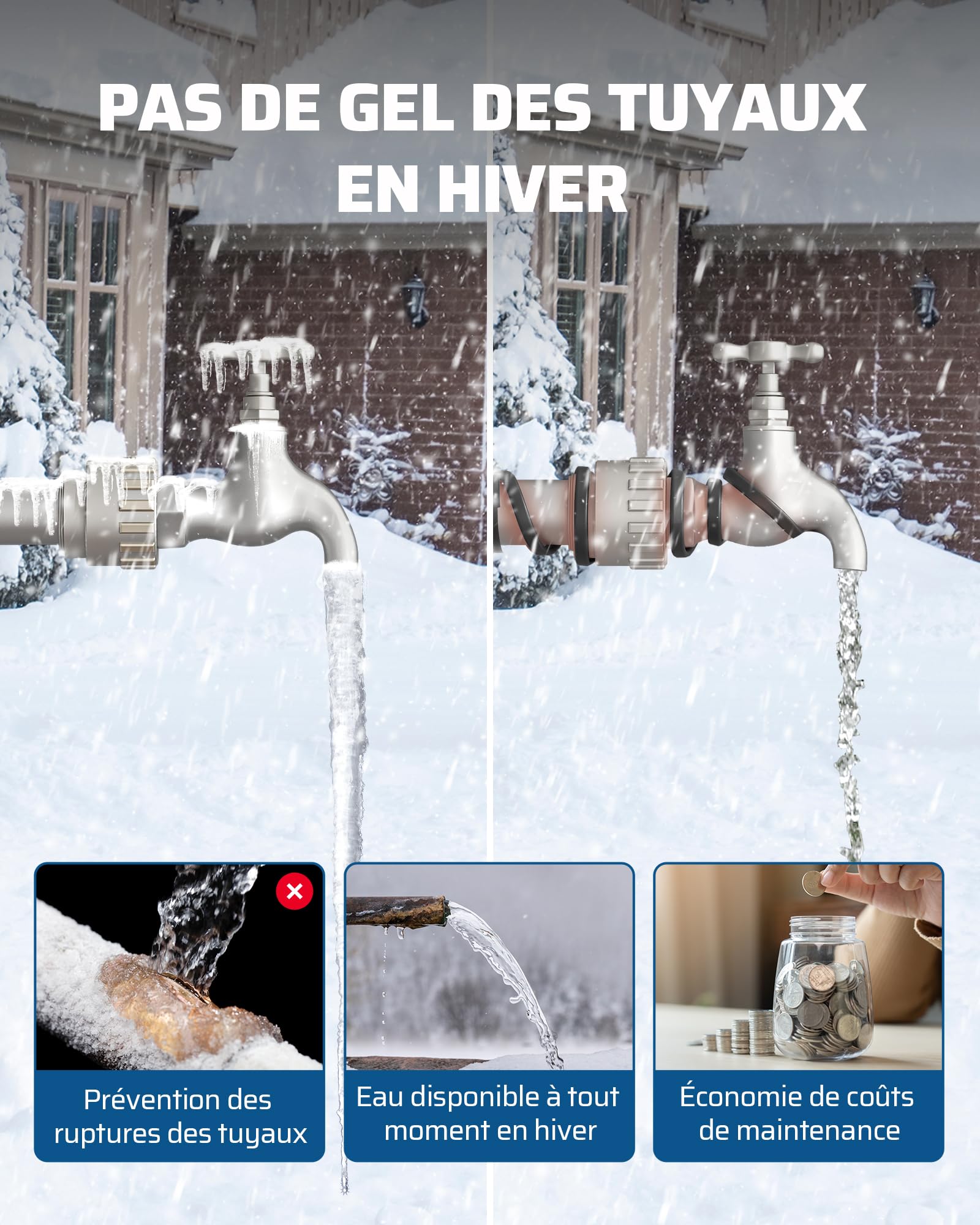 DEWENWILS Câble chauffant 230 V 6 m antigel IP67