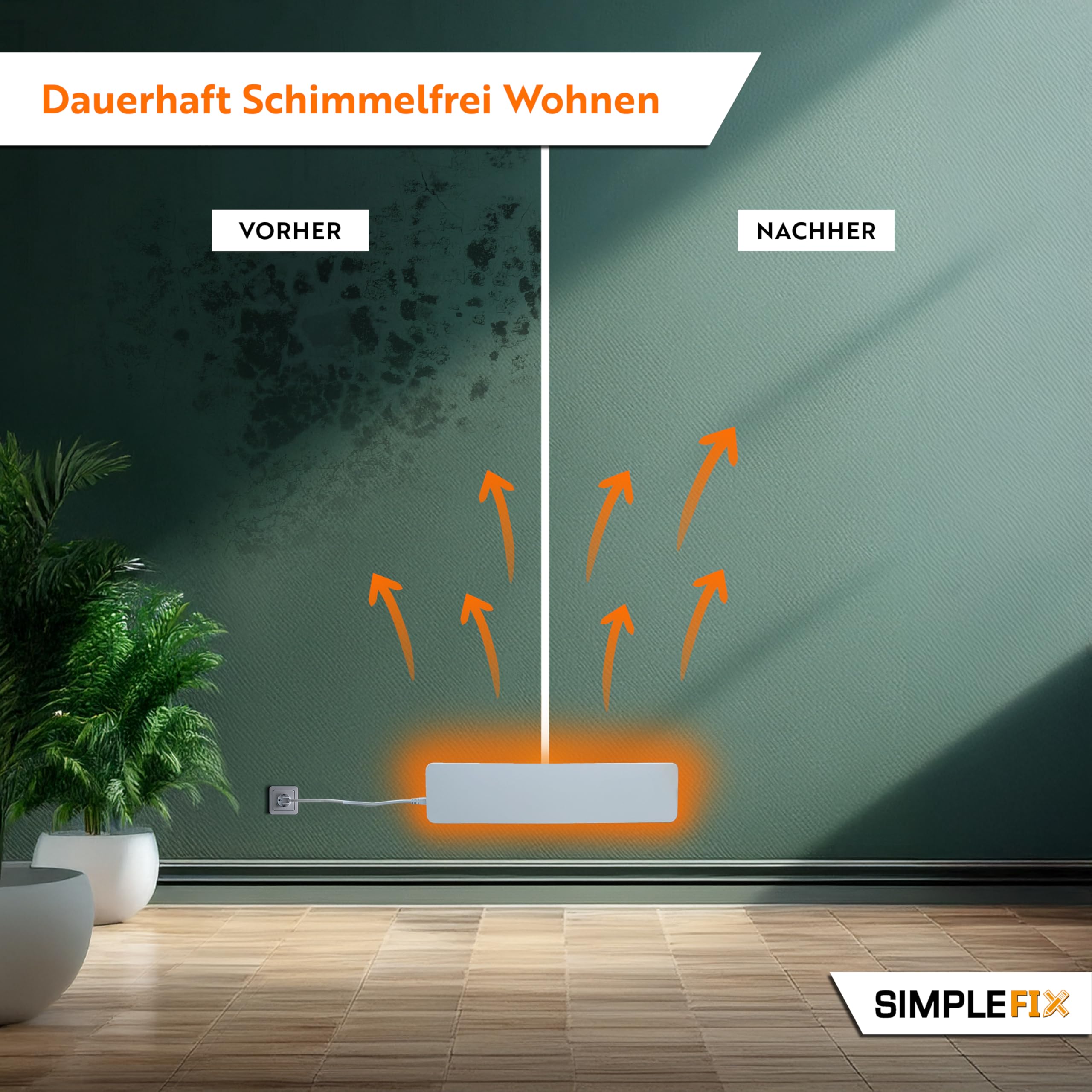 Schimmelentferner Wand & Bad, Duo Pack, Anti Schimmel Heizung, Infrarotheizung, Schimmelfrei ohne Chemie, Infrarot Wandheizung - 2 Stück