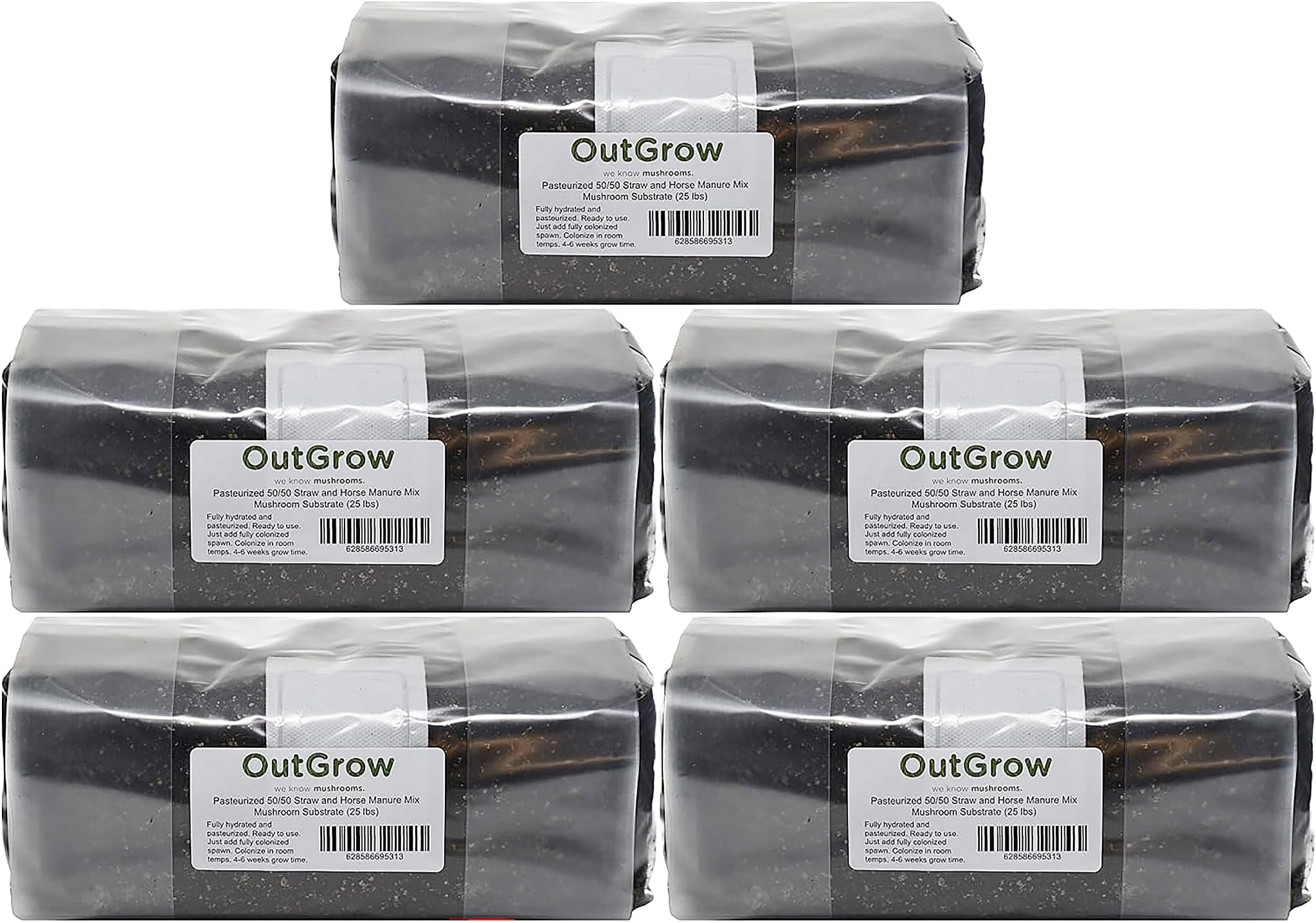 Pasteurized 50/50 Straw and Horse Manure Mix Mushroom Substrate (25 lbs)