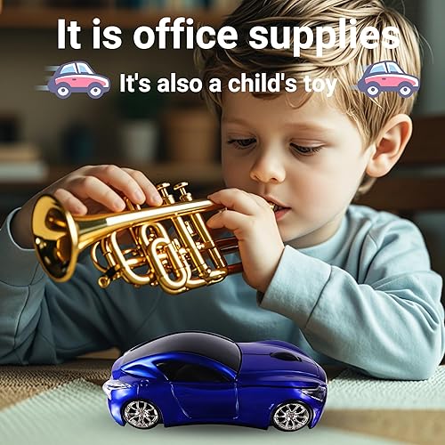 Miniatura 4 de elec Space Ratón inalámbrico, mouse con forma de automóvil con faros LED, mouse de 2.4 G para niños con receptor USB, 1600 DPI lindo mouse para