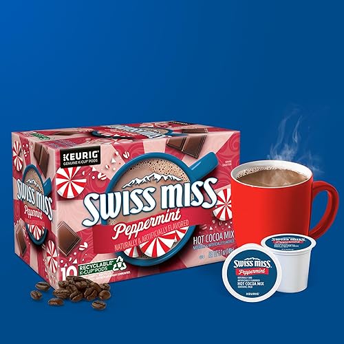 Miniatura 6 de Swiss Miss Peppermint Hot Cocoa cápsulas Keurig de una sola porción K-Cup 10 unidades