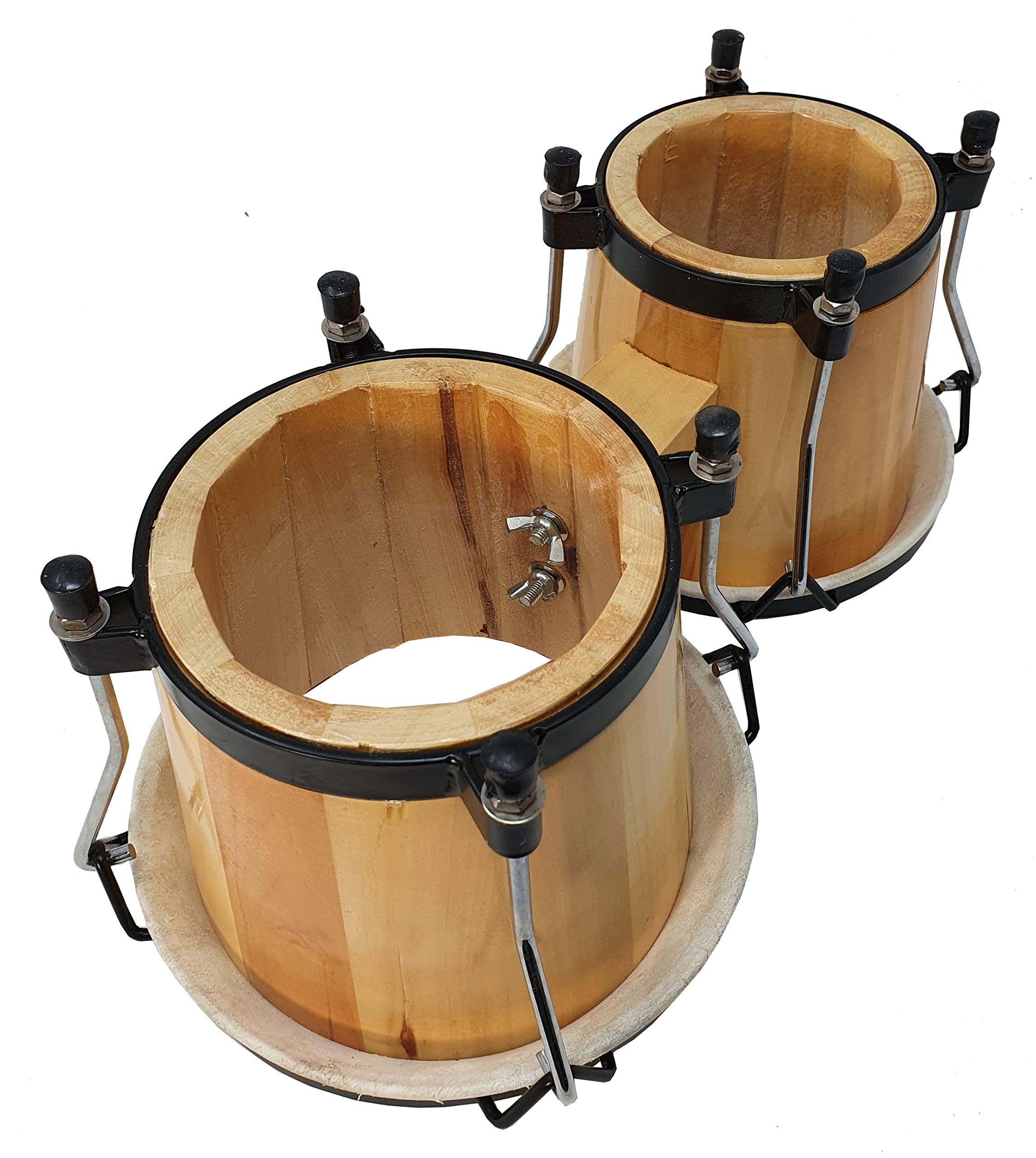 BONGO DE MADERA COLOR NATURAL ROCKSTAR LS105F-NT 6,5" y 7,5" PARCHE PIEL DE BUFALO - ROCKMUSIC