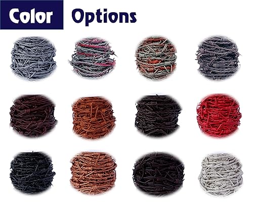 Miniatura 4 de Alambre de púas artificial hecho de cuero para temática de vaquero suministros de decoración de fiesta occidental - Carrete de 33 pies por Cords