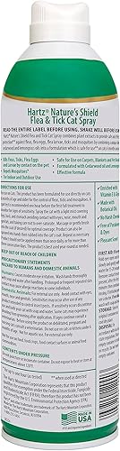Miniatura 2 de Hartz Nature's Shield - Tratamiento en aerosol para pulgas y garrapatas para gatos con madera de cedro y aceite de citronela, 14 onzas