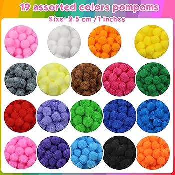 570 Pom Pom Colorati 2.5cm + 100 Occhi Adesivi - Kit Lavoretti Creativi Per Bambini E Fai Da Te - Foto 9