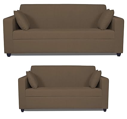 Adorn India Rio Decent 3+2 Five Seater Sofa Set (Brown)