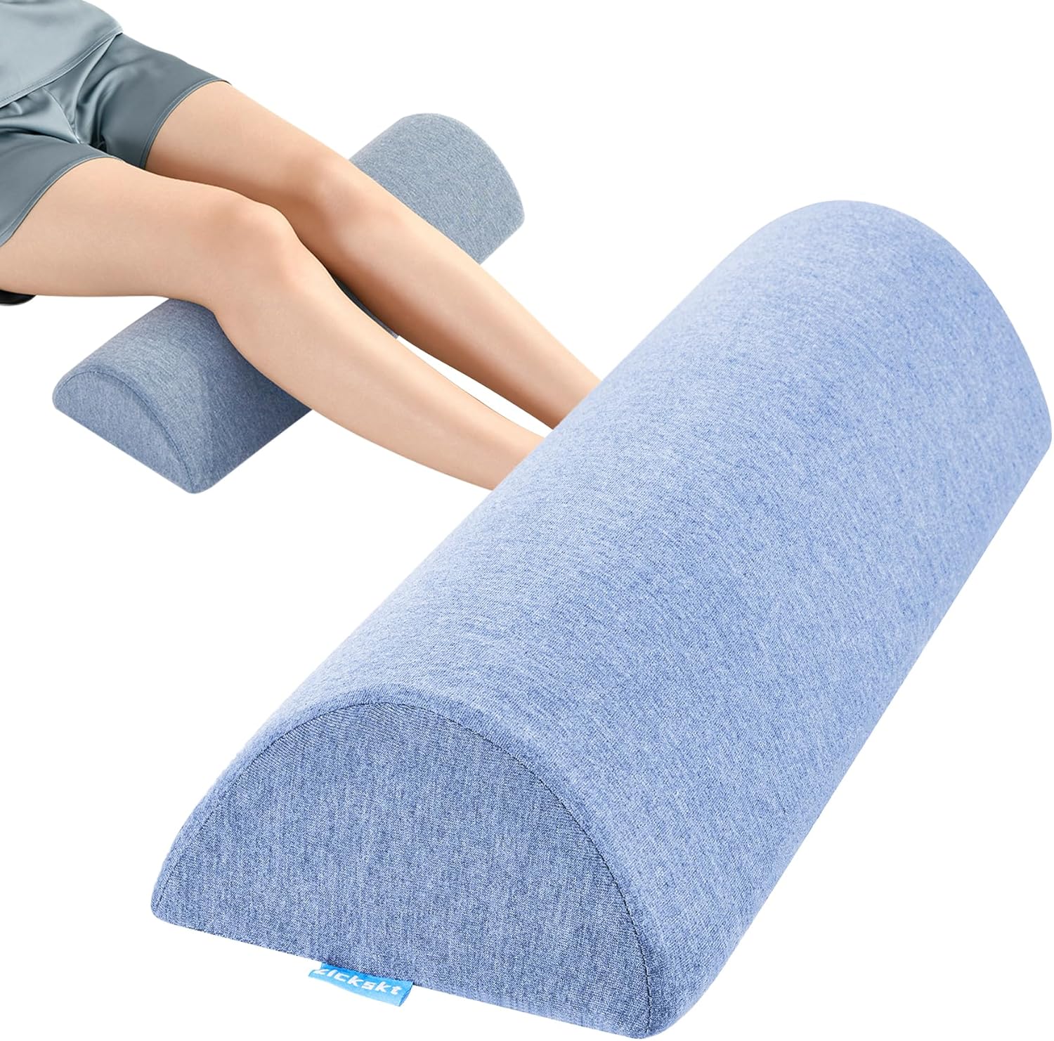 Knee Pillow for Back Sleeping, Memory Foam Leg Pillow for Back Pain, Under Leg Support for Sleeping,Half Moon Bolster Pillow