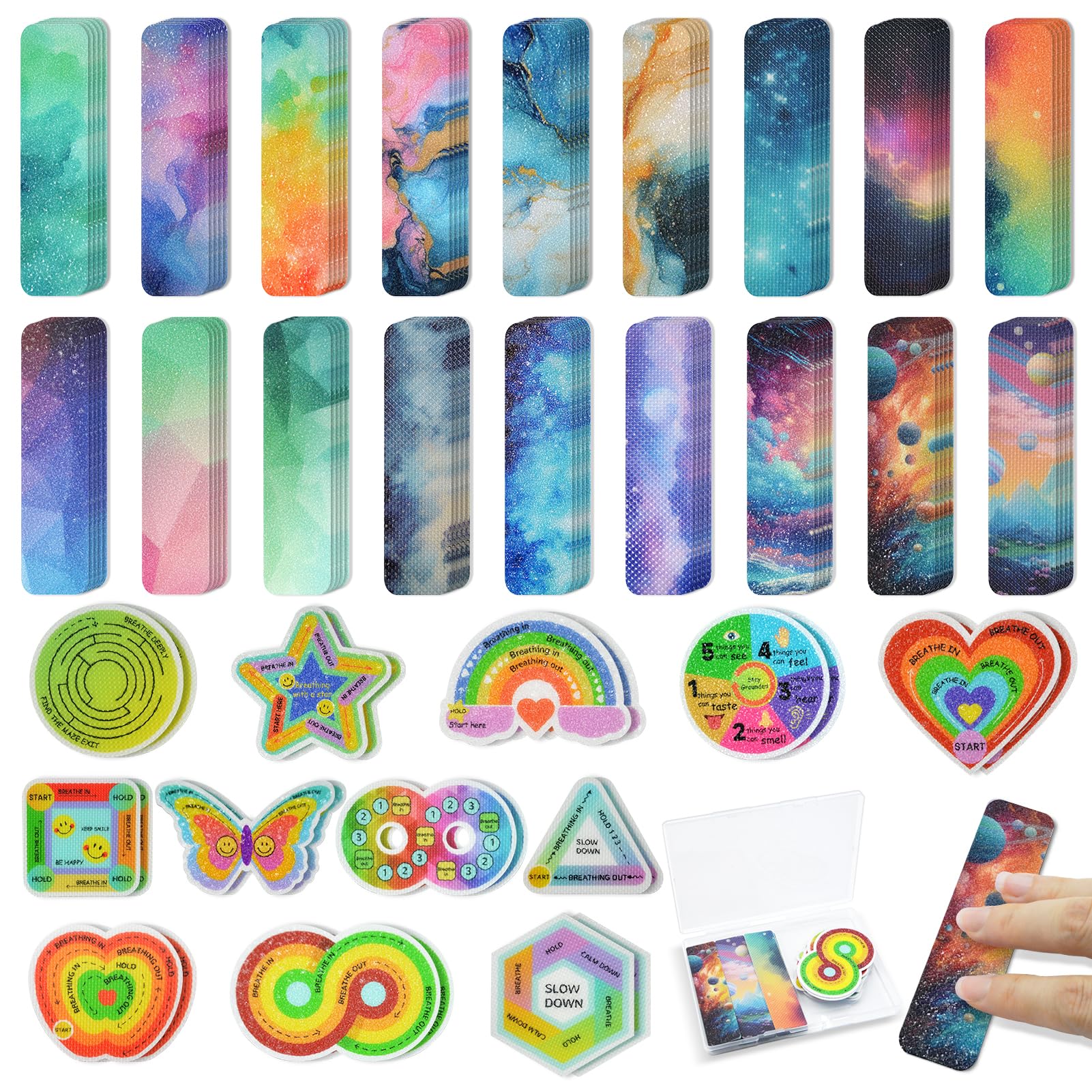 Texture Fidget Sticker Anxiety Relief Fidget Stickers 60 Pcs Anxiety Sensory Stickers ...