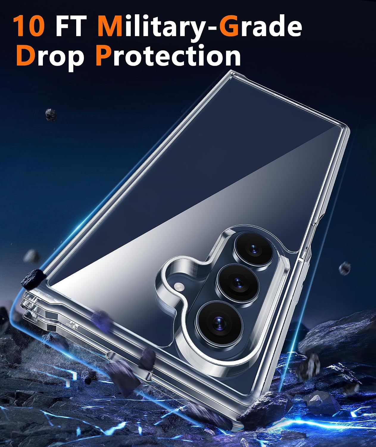 FNTCASE for Samsung Galaxy Z-Fold-7 Case: Military Grade Drop Protection Anti Yellowing Cell Phone Cover - Rugged Shockproof Protective Bumper Clear Phonecase