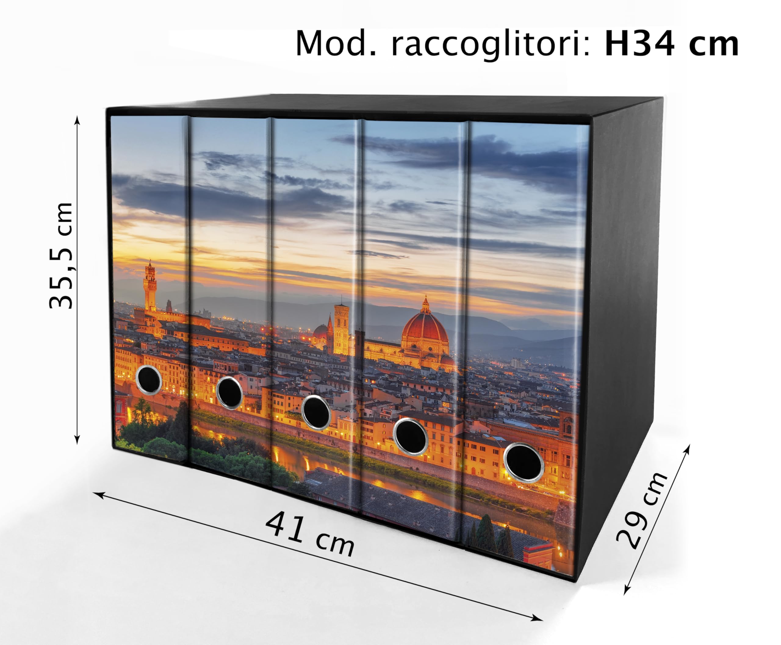 Set da 5 raccoglitori ad anelli FIRENZE - Faldoni SHAREPRINTING (H34 con 2 anelli)