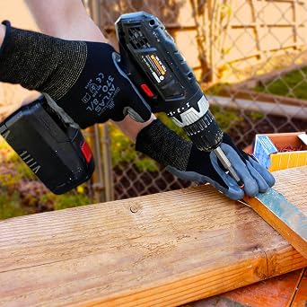 SHOWA Atlas 370 Nitrile Palm Work Gloves, Black, Medium, Single Pair