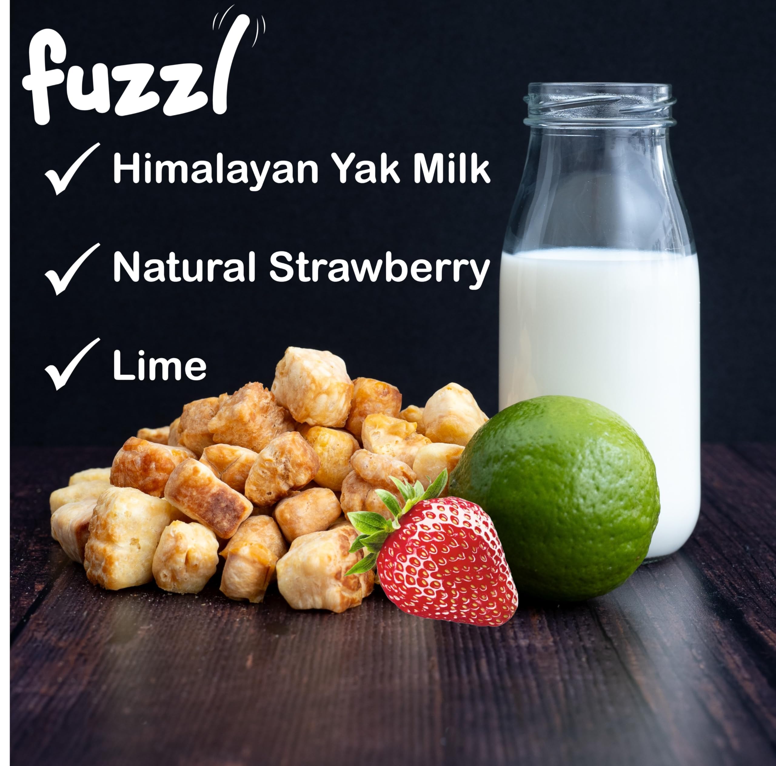 Fuzzl Strawberry Natural Yak Chew Bites 120g Large Pack Premium Dog Treats and Himalayan Yak Milk Natural Dog Treats Long Lasting Dog Training Treats Yak Chews for Dogs Healthy Dog Treats Dog Chews - Image 2