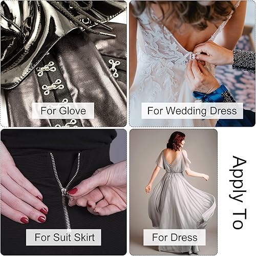 Miniatura 6 de uxcell Juego de ganchos de costura y cierre de ojos para ropa, pantalones, falda, vestido, brasier, costura, manualidades