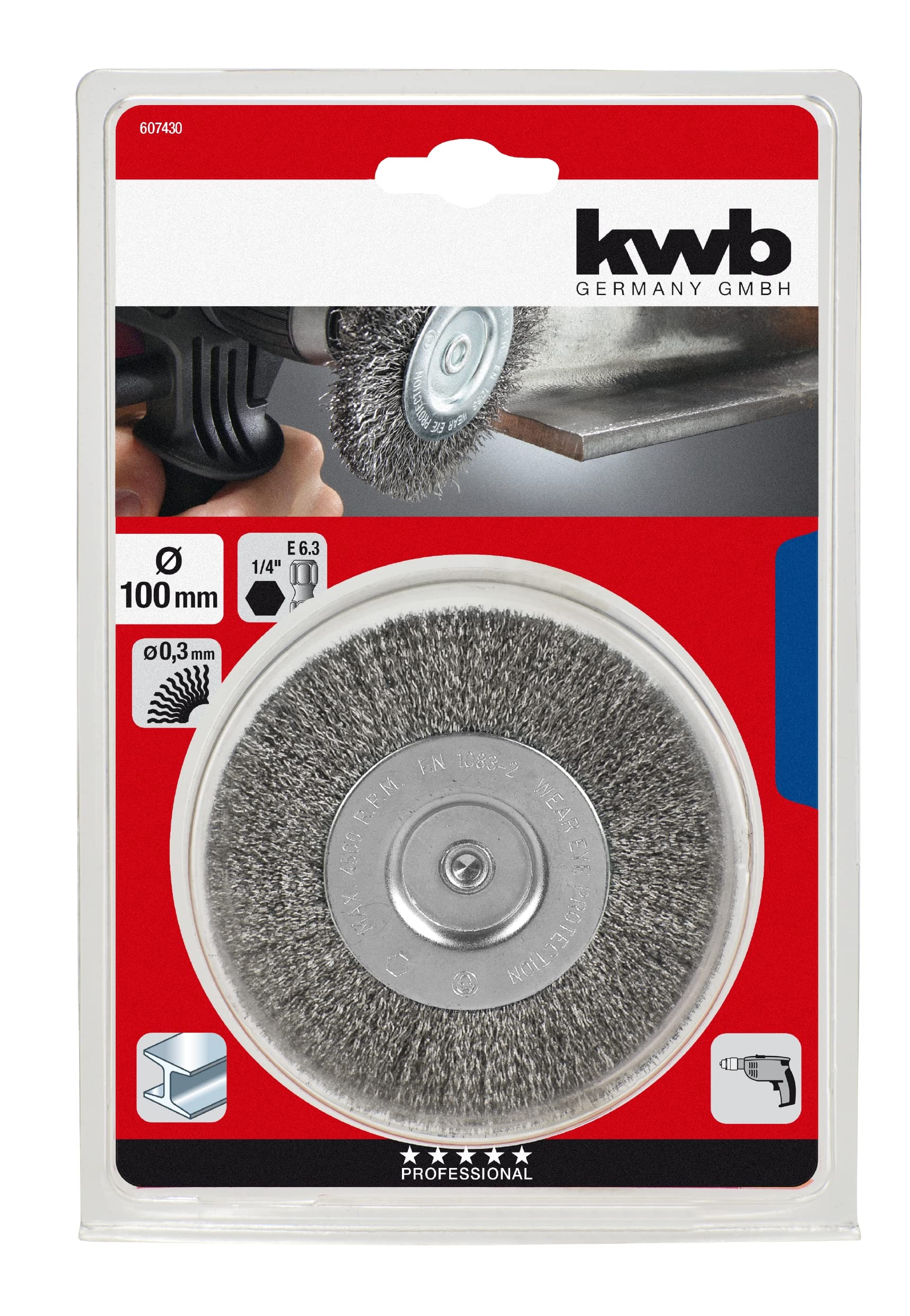 kwb 6074-30 607430 szczotka tarczowa, drut stalowy HSS, falisty