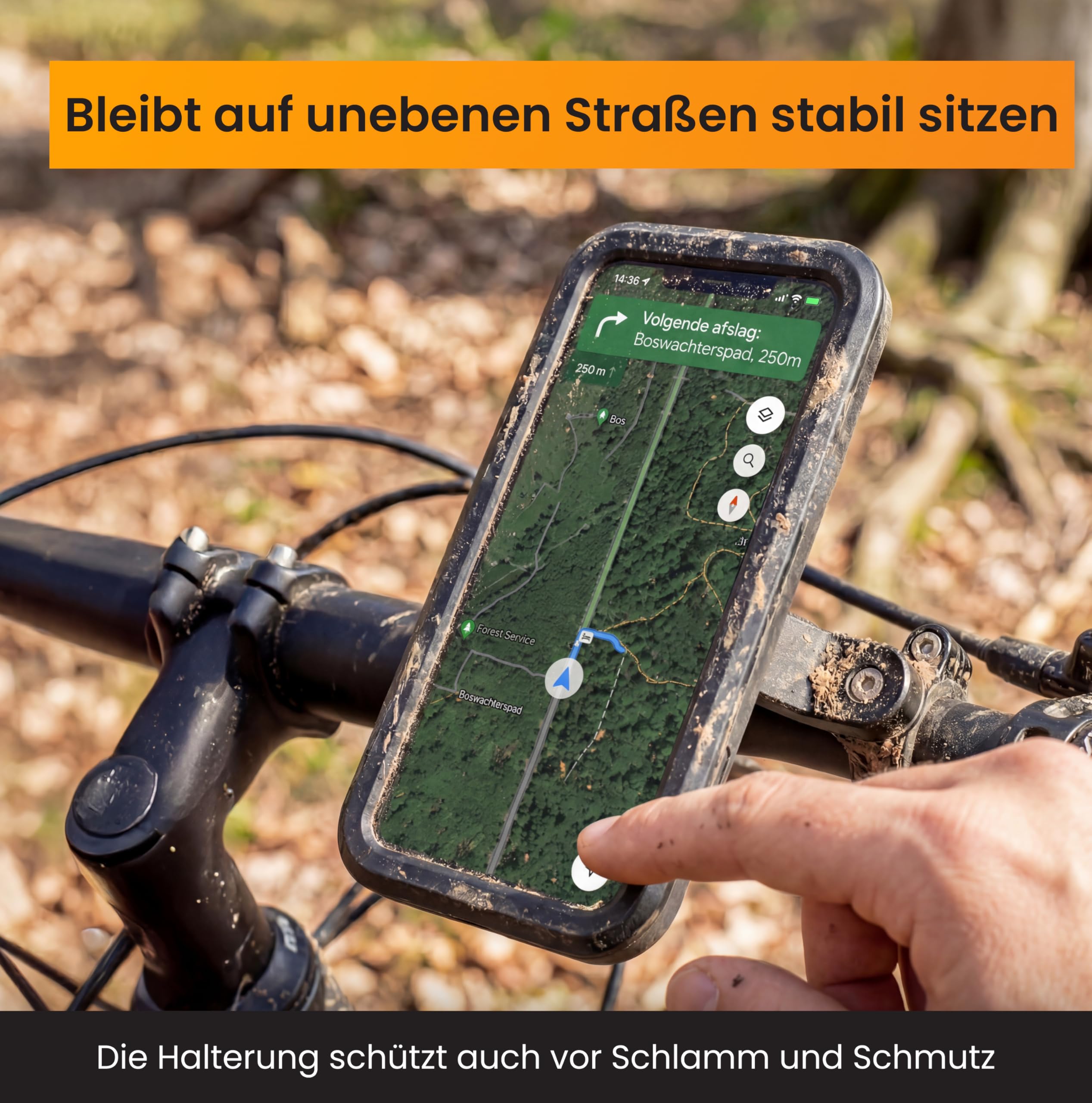 R2B Handyhalterung Fahrrad mit Powerbank 5000mAh Wasserdicht Fahrradhalterung Telefon, Smartphone Halterung Fahrrad mit Kabelloser Aufladung für Motor, Roller und E Bike