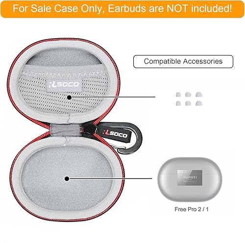 Miniatura 2 de RLSOCO Funda rígida para Huawei FreeBuds Pro 432+2, negro, resistente al agua, uso diario, viajes, protección de auriculares durante las actividades