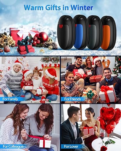Miniatura 8 de Calentadores de manos recargables, paquete de 2 calentadores de manos portátiles de bolsillo, calentamiento de 16 horas de largo, calentadores