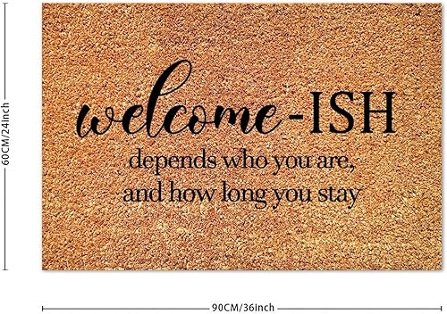 Miniatura 2 de Welcome-ish - Tapete para puerta de porche delantero, tapete de fibra de coco, tapete de bienvenida básico, regalo de inauguración de la casa,