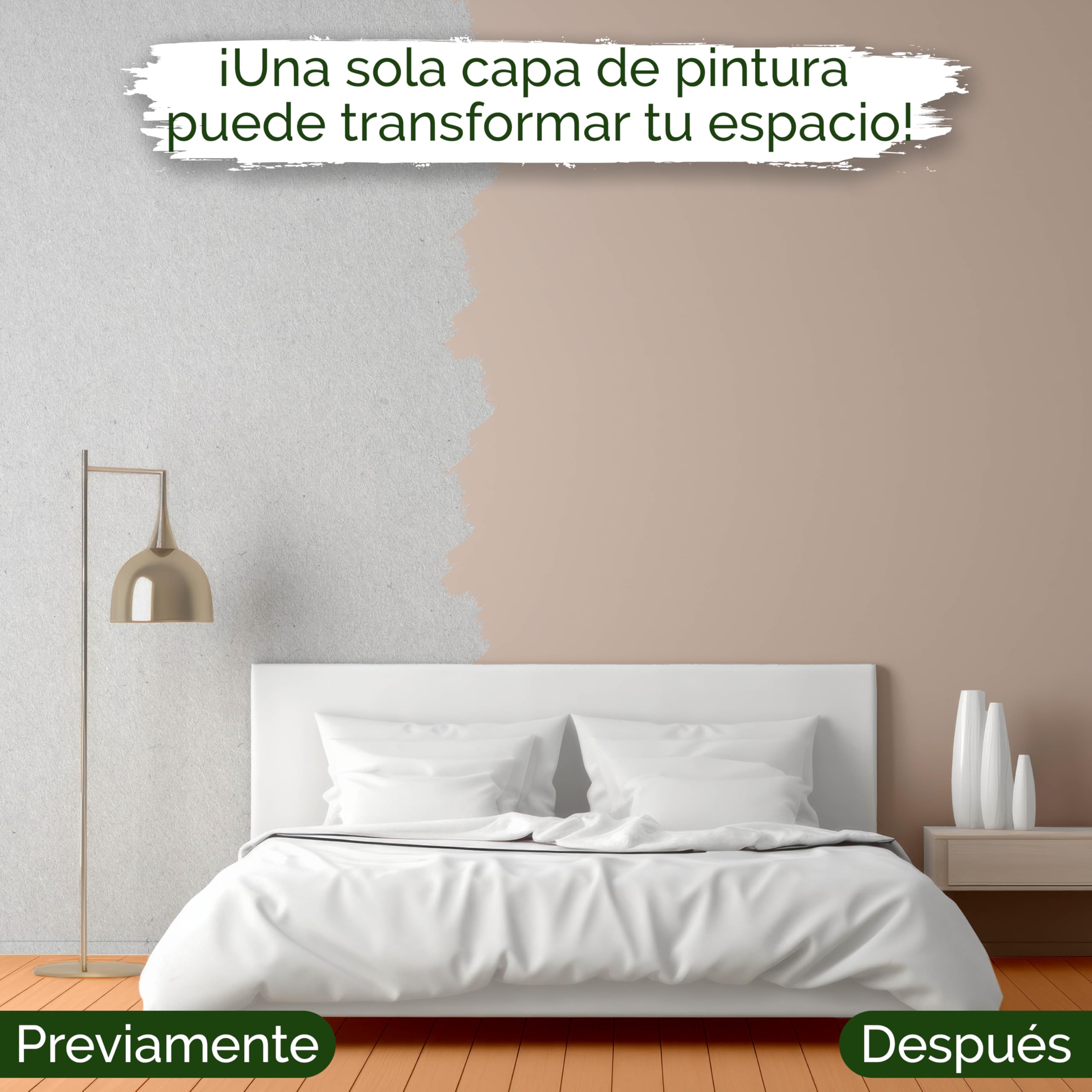 Pintura de pared beige para interiores - 5 litros y opacidad clase 1, sin vetas, antigoteo, ecológica y sin COV (Himalaya Salt)