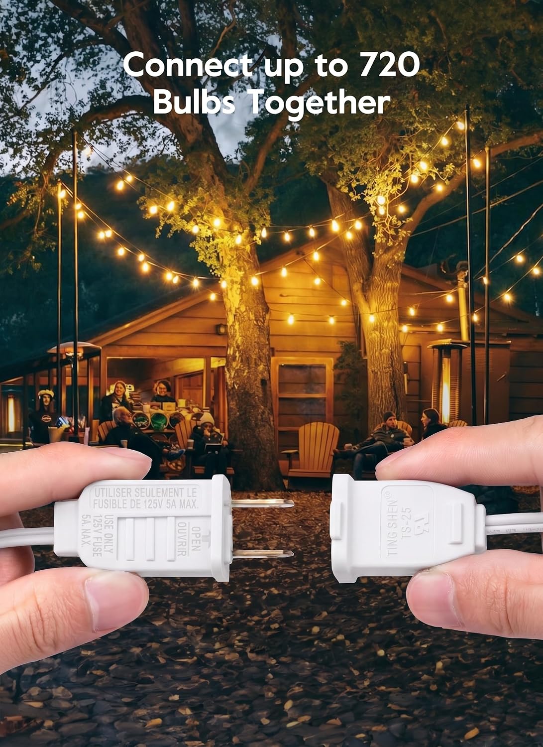 Outdoor String Lights, 50FT 25 LED Bulbs IP65 Waterproof Patio Lights image 5