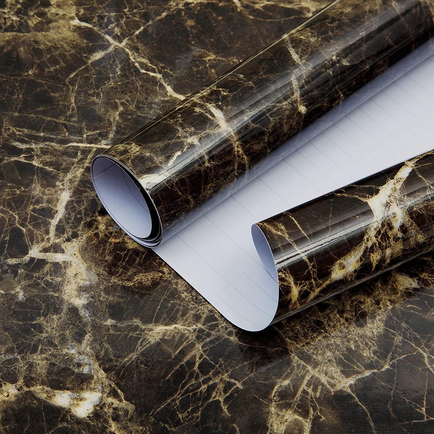 Brown Marble Contact Paper for Countertops Waterproof Counter Top Stick Paper Countertop Covers Peel and Stick Table Top Removable Wallpaper for Kitchen Bathroom 15.7"×118" Laminate Countertop Sheets