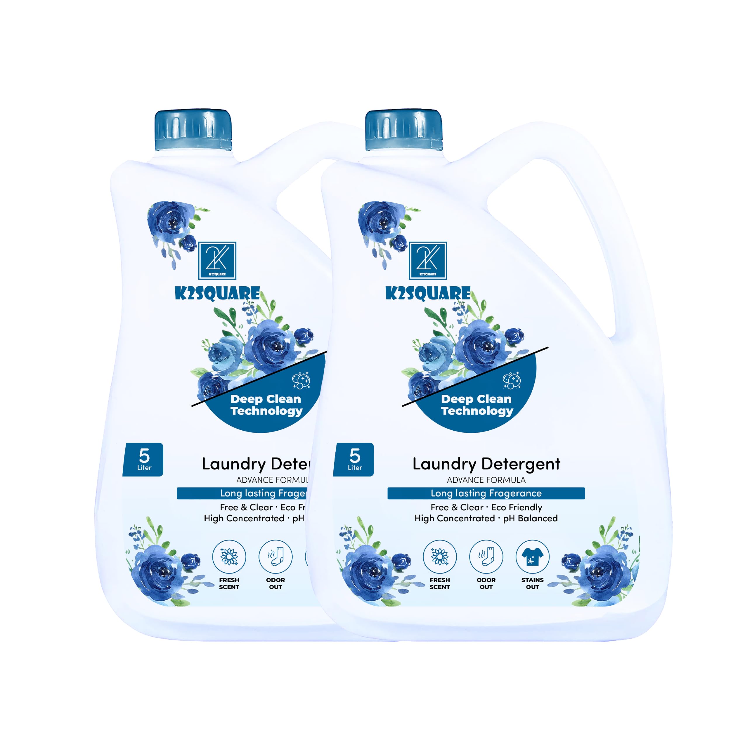 K2SQUARE Free and Gentle Laundry Detergent Liquid Soap, Ultra Concentrated,Vegan and Cruelty-free Household Products (Blue) (2 X 5 LTR) (B0D452PXW4) Amazon Price History, Amazon Price Tracker