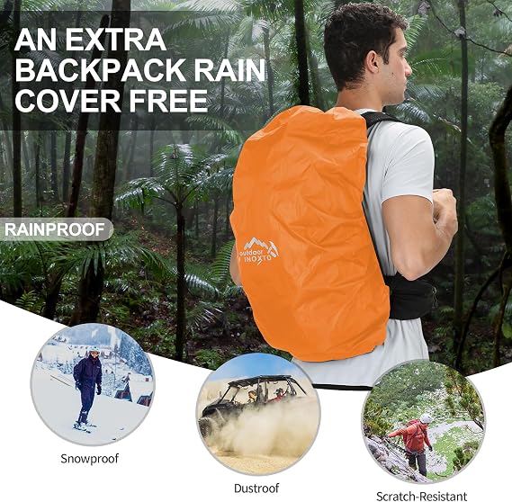 IX INOXTO Hiking Backpack, 26L/40L Waterproof Hiking Daypack with 3L Water Bladder and Rain Cover, Lightweight Travel Camping Backpack for Men Women (Black)