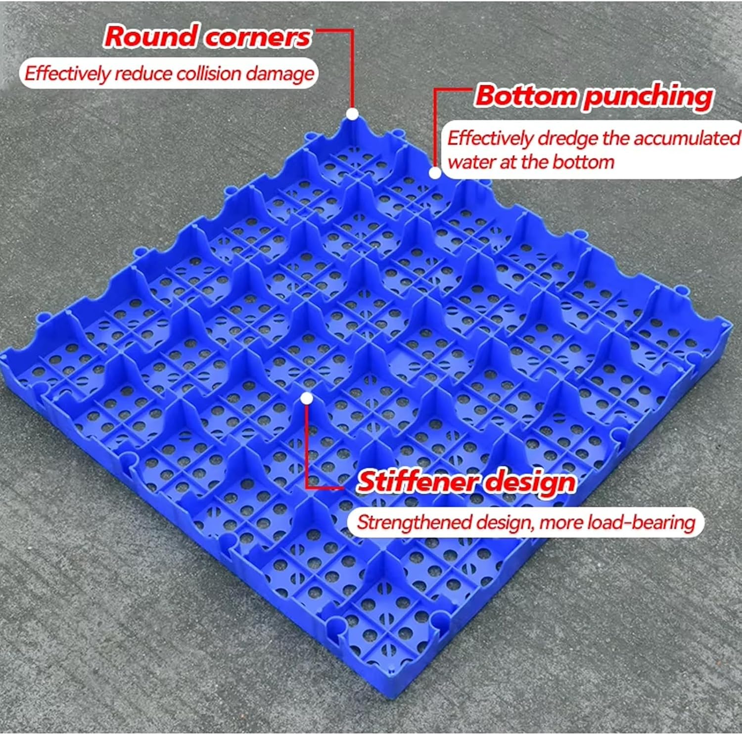 2pcs Plastic Nestable Pallet, Splicable Breathable Grid Ventilation Pallet, Moisture-Proof Floor Pallets, HDPE Plastic Pallet for Kennel, Garden, Basement, Supermarket(Green)