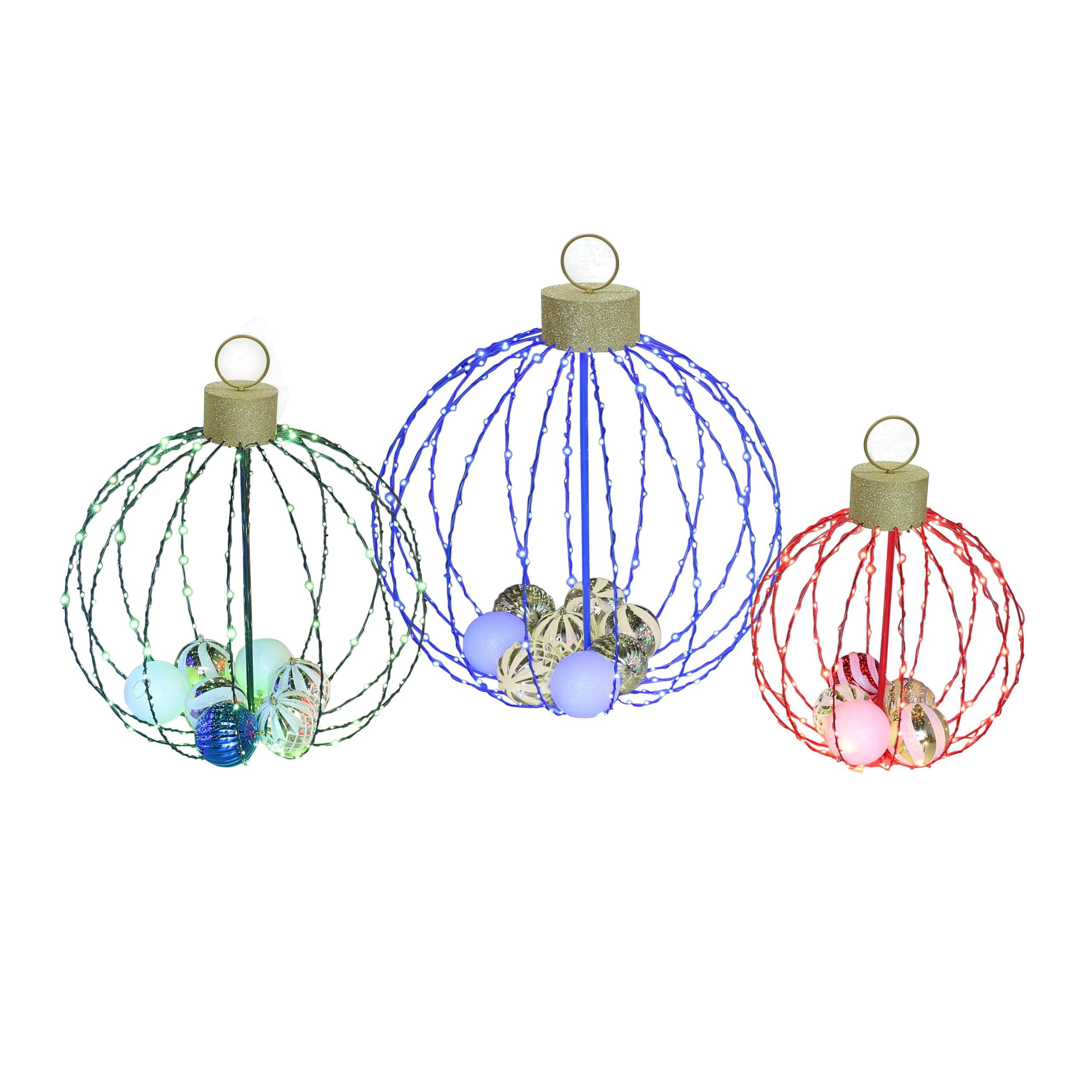 Amazon.com: VEIKOU Set of 3 Lighted Christmas Ornaments, 3 Colors