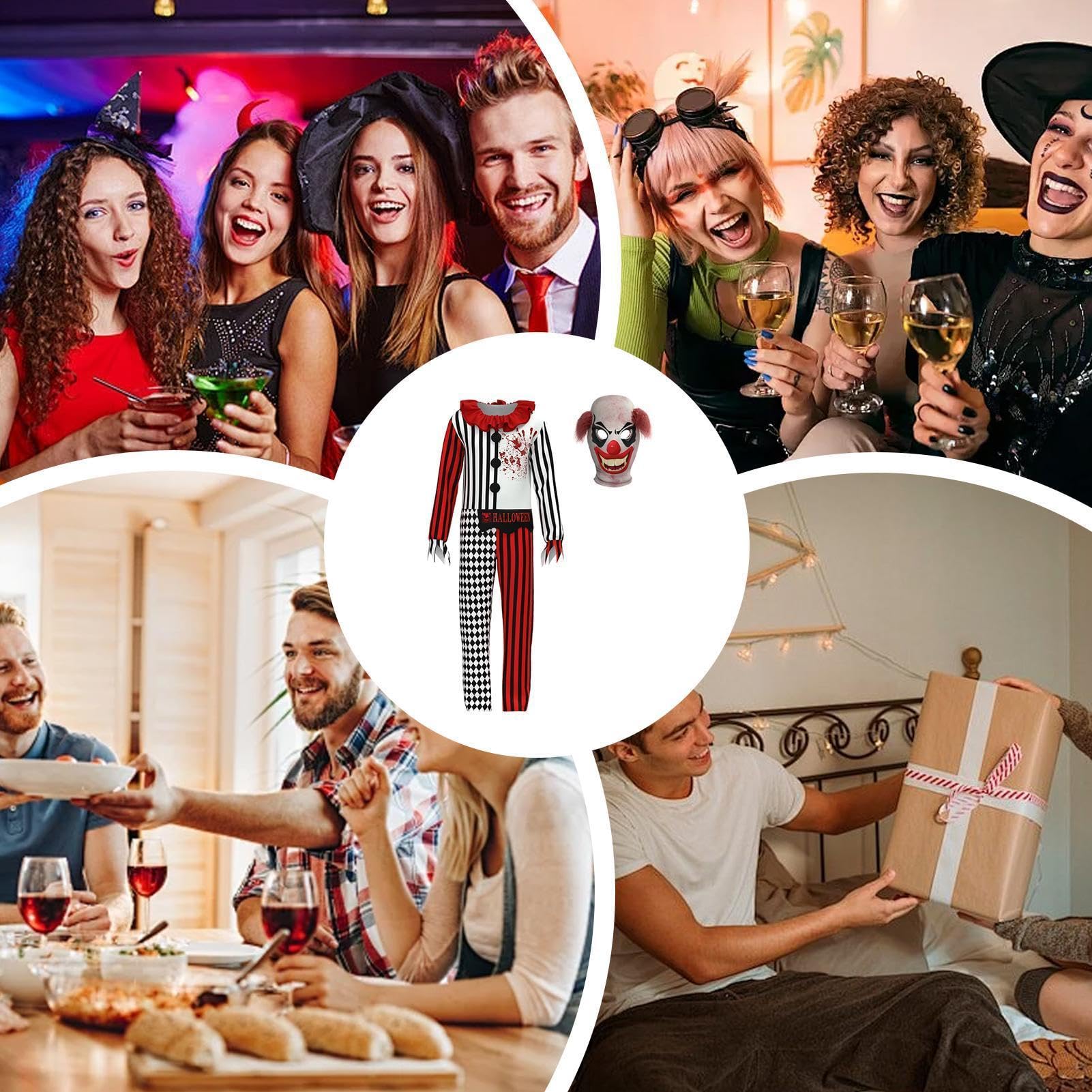 Halloweenowy Kostium Klauna Przerażające Świąteczne Przebranie | Kombinezon Postaci Klauna Na Straszne Przyjęcie W Nawiedzonym Domu Scenę Cosplay Wydarzenie Fotografię Dla Chłopców