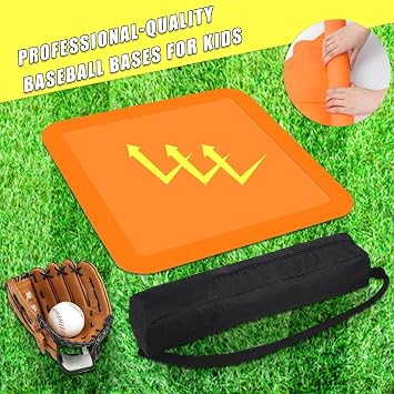 W-iffle Ball Bases, Thrown Down Baseball Bases, Backyard Kids Rubber Base Set, Skill Enhancement, Flexible Placement, 41x29x20cm/16.14x11.42x7.87 Inches, For Outdoor