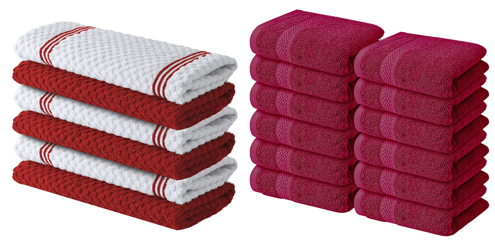 Amazon.com: Infinitee Xclusives Premium Red Kitchen Towels – Pack of 6 ...