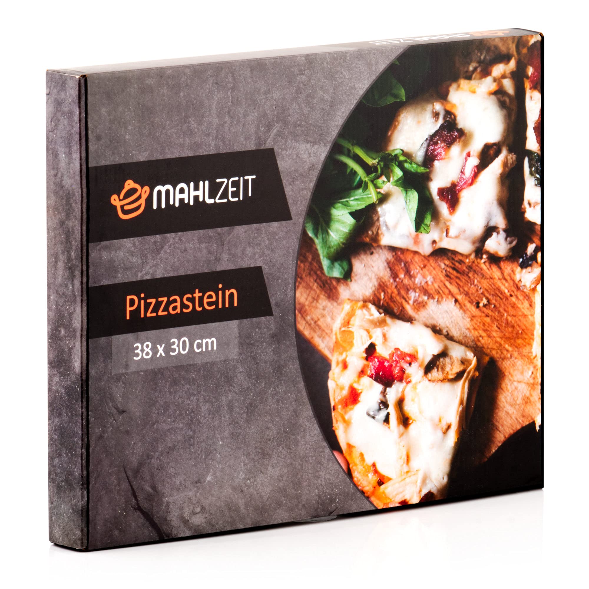 Mahlzeit Pierre à pizza carrée 38 x 30 cm | Plaque en cordiérite pour pizza et tarte flambée | Pour gril, four et barbecue à gaz | Surface de cuisson pour pain