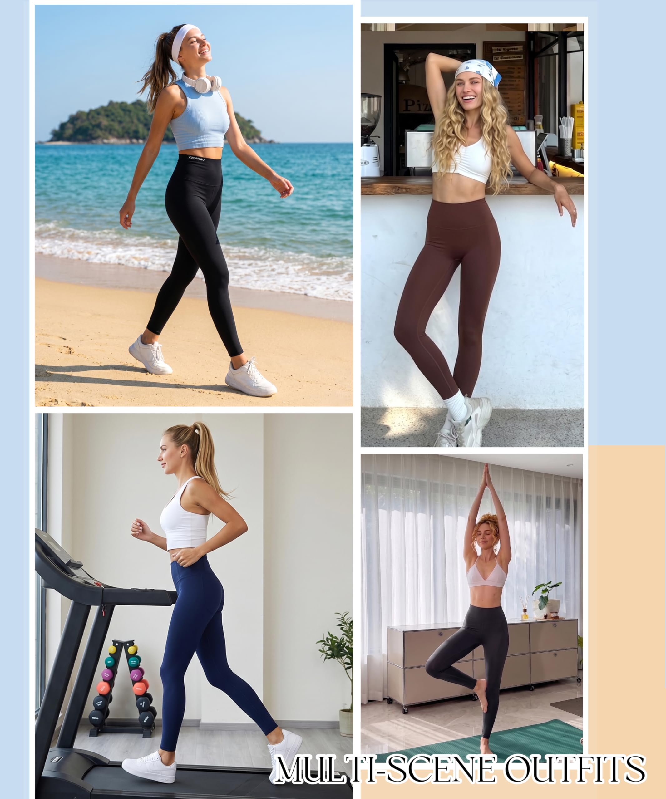 Damen-Kompressions-Leggings, Po-Lifting, Workout, athletisch, Fitnessstudio, hohe Taille, Bauchkontrolle, dehnbar mit Taschen