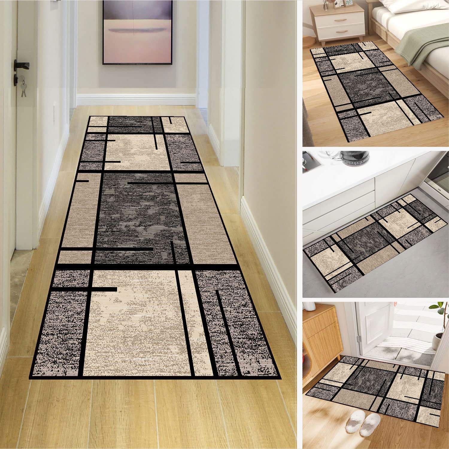 Dmkjdzsw Carpet Runner，Non Slip Backing for Kitchen Floor，Long Hallway Hall Runner Narrow Rugs - Cotton Pile