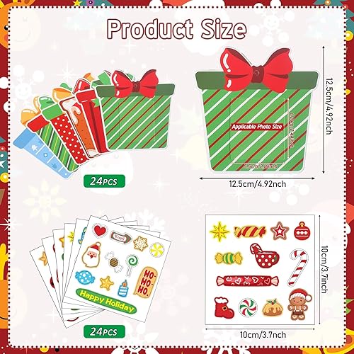 Miniatura 2 de Funrous Marco de fotos de Navidad, caja de regalo, marco de fotos, adornos para colgar, marco de fotos, juego de manualidades, adornos de fotos para