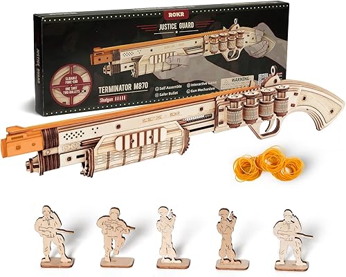 3D Wooden Puzzle Rubber Band Guns - Woodworking Gifts For Teens