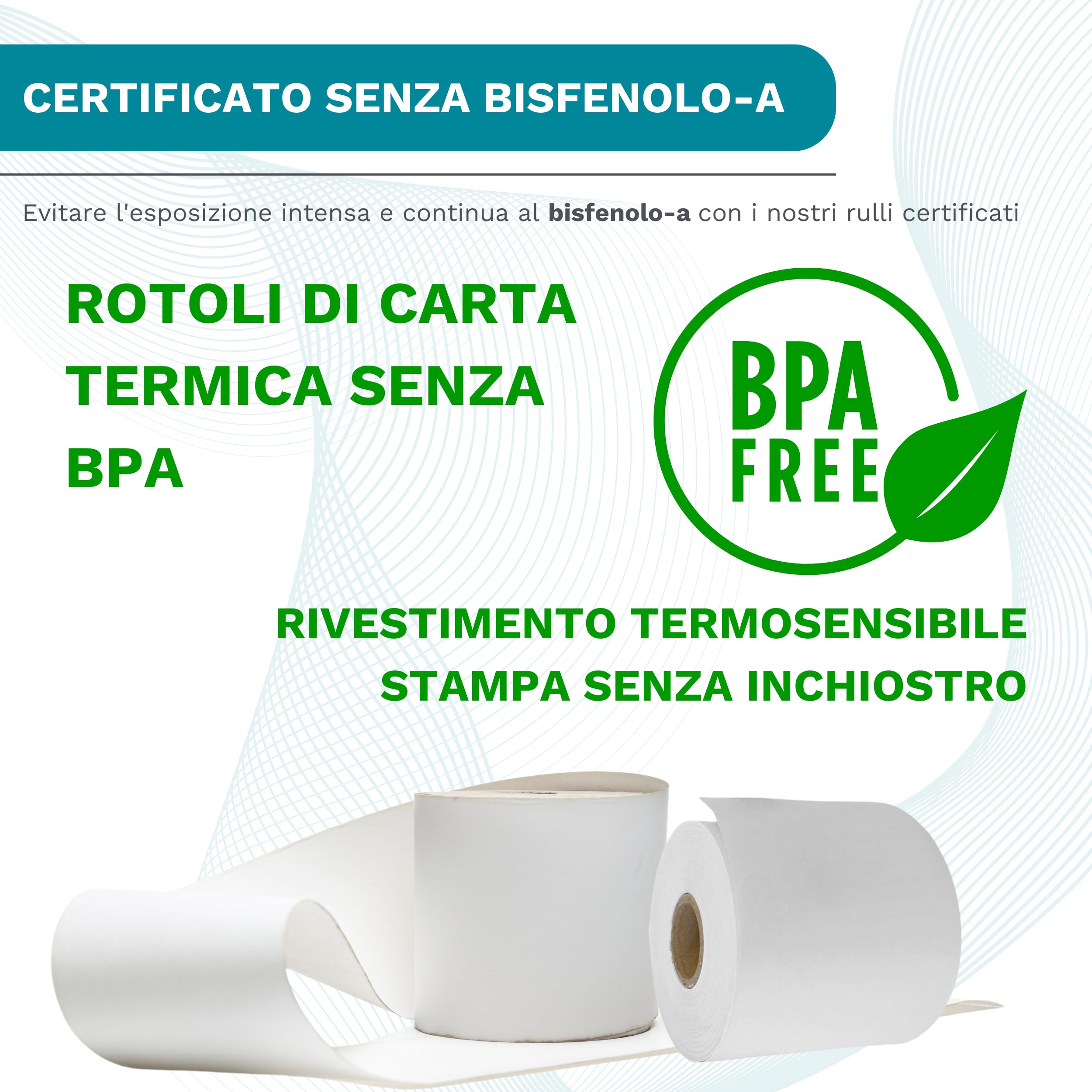 Rotoli Termici 80x80 mm - 50 Rotoli Carta Termica | Rotoli Scontrini Fiscali per Registratore Cassa e Bilance, 60 Gr, 50 Metri/Rotolo, Rotoli Cassa 80x80 Termica Fiscale