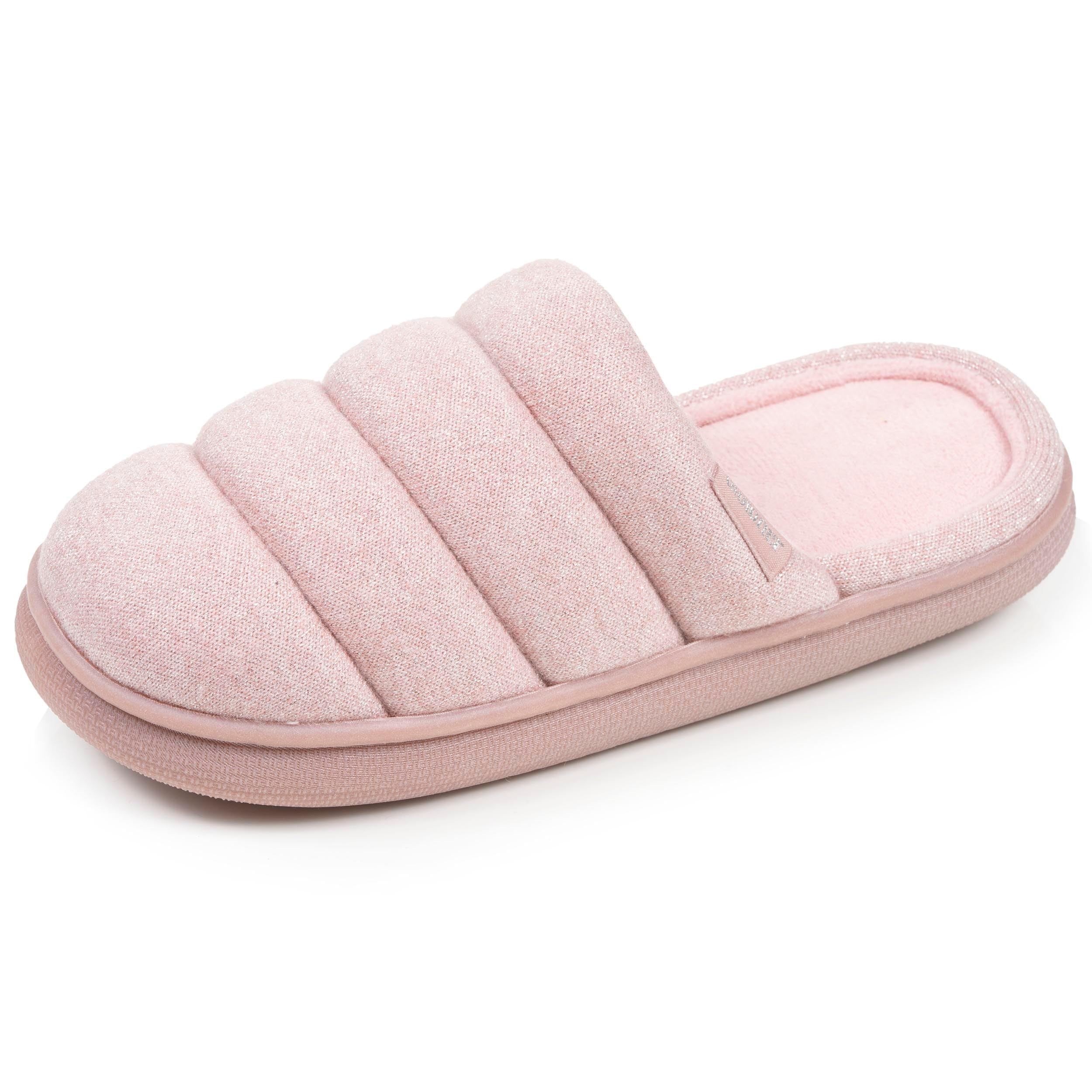 Isotoner Chaussons pantoufles Mules femme maille métalisée semelle bloup xtra confort, 40 EU, blush